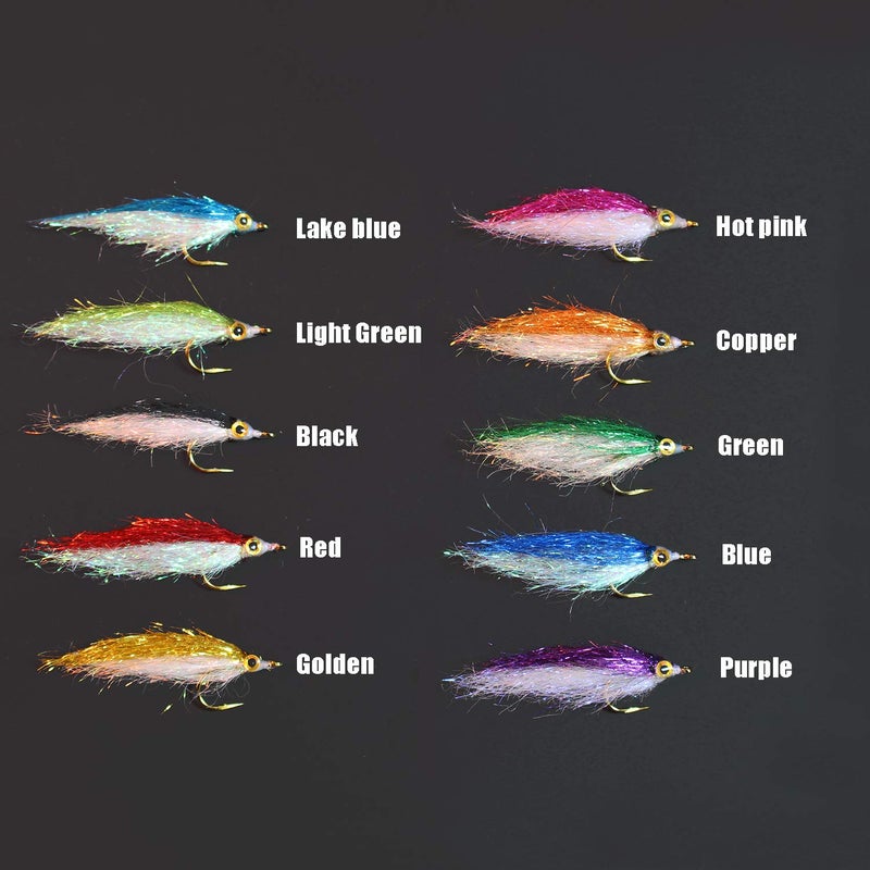 Tigofly 10 pcs Ice Dub UV Polar Fry Slowly Sinking Salmon Trout Steelhead Minnow Fly Fishing Flies Lures Set-Size 8 - Image 3